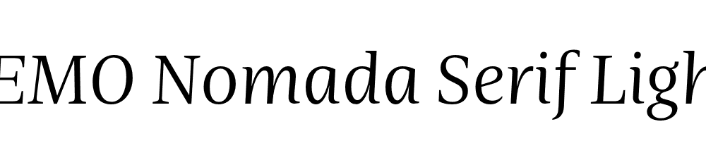 FSP DEMO Nomada Serif Light Italic