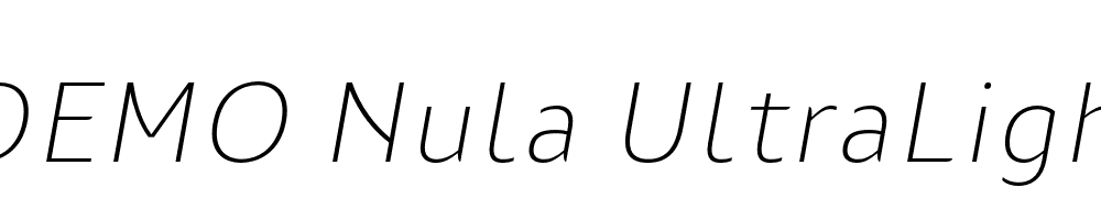  DEMO Nula UltraLight Italic Regular