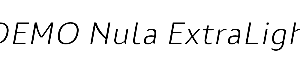  DEMO Nula ExtraLight Italic Regular