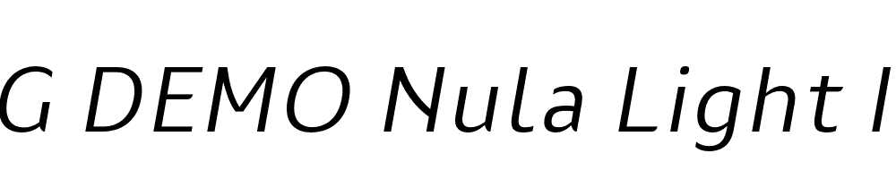  DEMO Nula Light Italic Regular