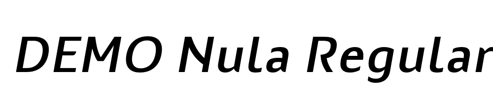  DEMO Nula Regular Italic Regular