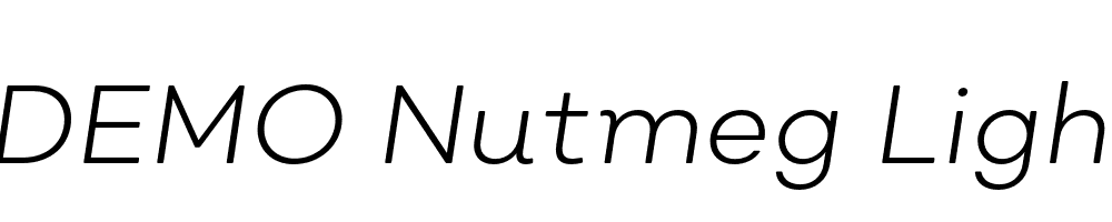  DEMO Nutmeg Light Italic Regular