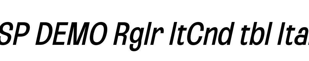 FSP DEMO Rglr ltCnd tbl Italic