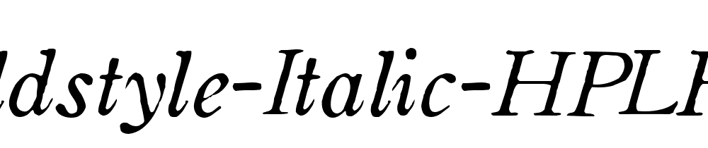 Oldstyle Italic Hplhs