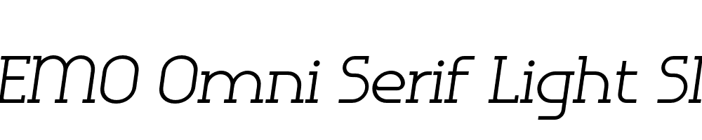  DEMO Omni Serif Light Slanted Regular