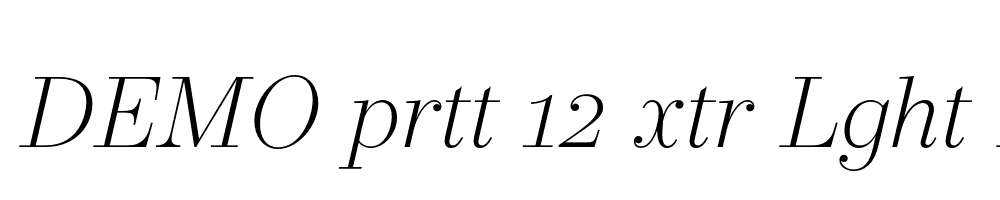 FSP DEMO prtt 12 xtr Lght Italic