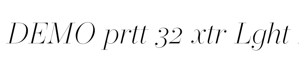 FSP DEMO prtt 32 xtr Lght Italic