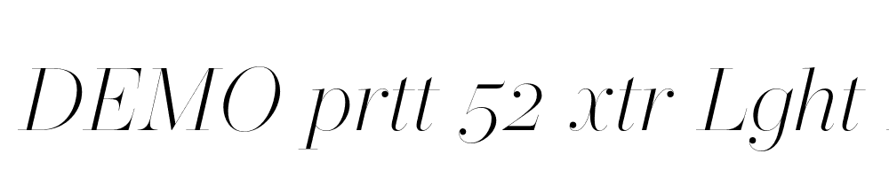 FSP DEMO prtt 52 xtr Lght Italic