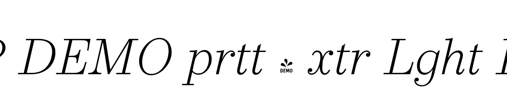 FSP DEMO prtt 8 xtr Lght Italic