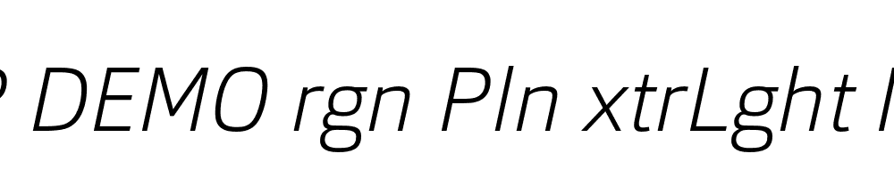 FSP DEMO rgn Pln xtrLght Italic