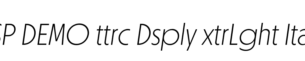 FSP DEMO ttrc Dsply xtrLght Italic