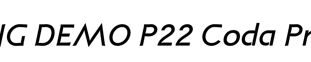  DEMO P22 Coda Pro Bold Italic