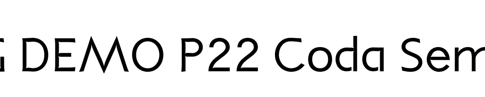  DEMO P22 Coda SemiBold Regular