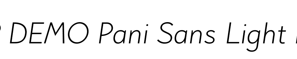 FSP DEMO Pani Sans Light Italic