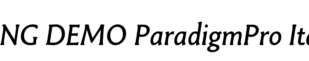  DEMO ParadigmPro Italic Regular