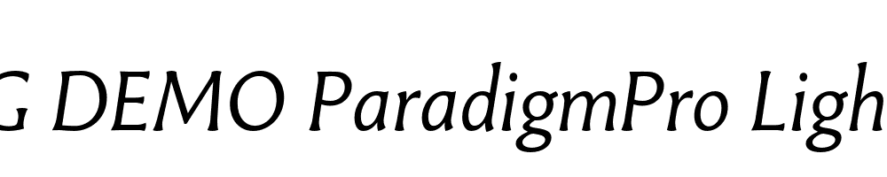  DEMO ParadigmPro LightItalic Regular