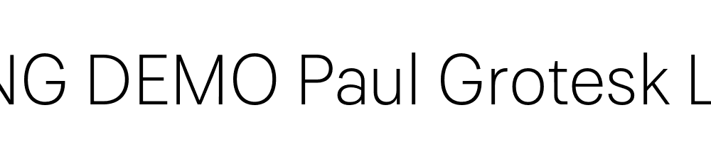  DEMO Paul Grotesk Light Regular