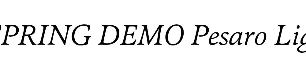  DEMO Pesaro Light Italic