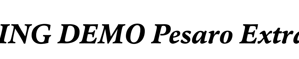  DEMO Pesaro ExtraBold Italic