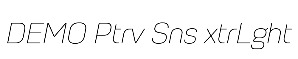 FSP DEMO Ptrv Sns xtrLght Italic