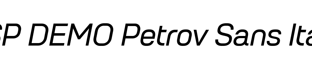 FSP DEMO Petrov Sans Italic