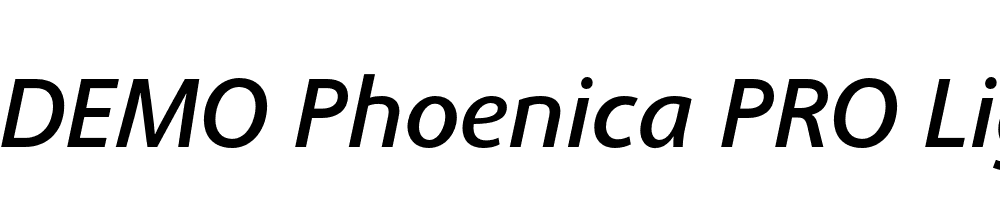  DEMO Phoenica PRO Light Bold Italic