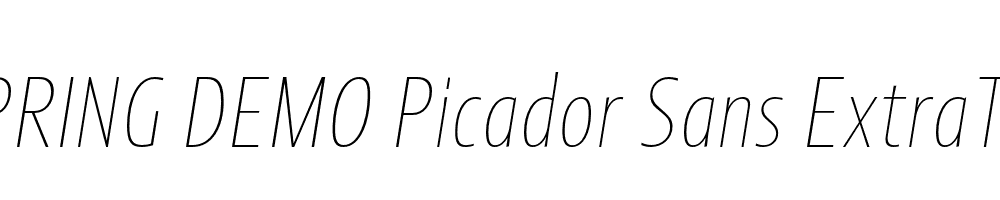  DEMO Picador Sans ExtraThin Italic