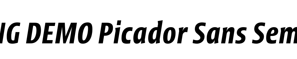  DEMO Picador Sans SemiBold Italic