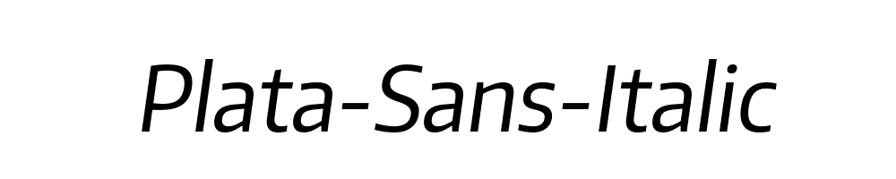 Plata-Sans-Italic