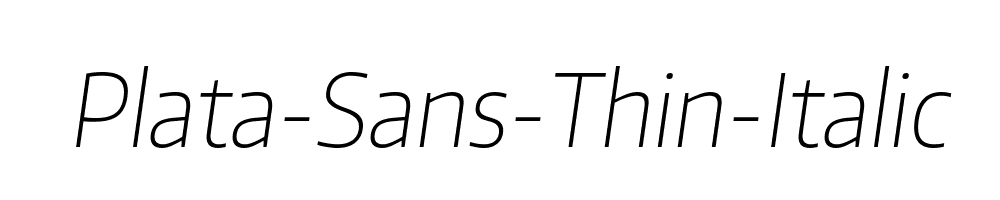 Plata-Sans-Thin-Italic