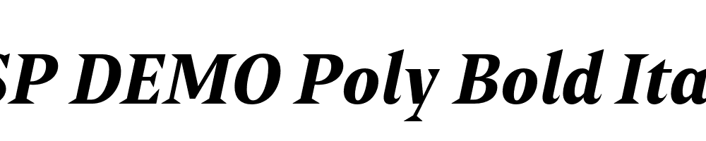 FSP DEMO Poly Bold Italic