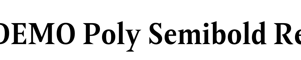 FSP DEMO Poly Semibold Regular