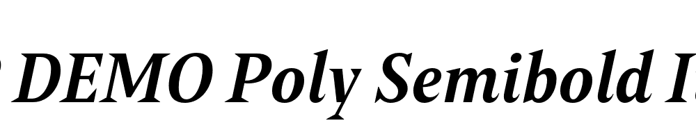 FSP DEMO Poly Semibold Italic