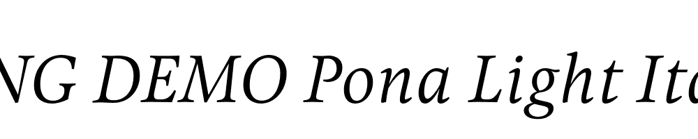  DEMO Pona Light Italic Regular