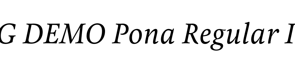  DEMO Pona Regular Italic Regular