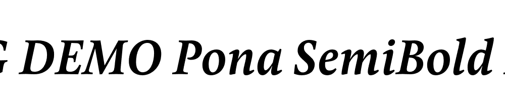  DEMO Pona SemiBold Italic Regular