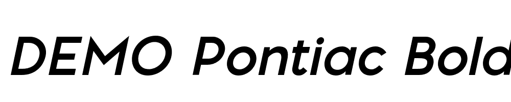  DEMO Pontiac Bold Italic Regular