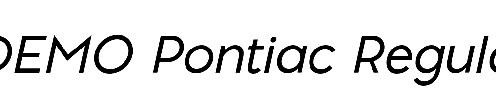  DEMO Pontiac Regular Italic Regular