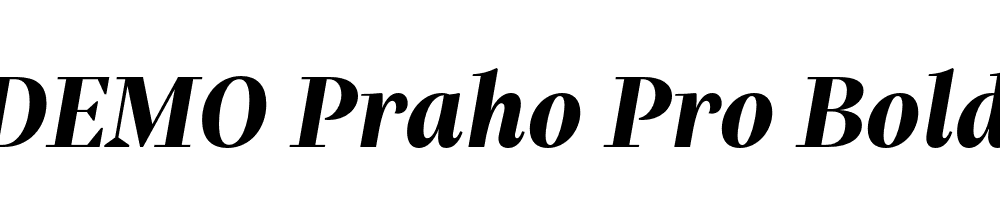  DEMO Praho Pro Bold Italic Regular