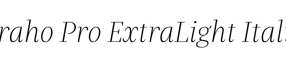  DEMO Praho Pro ExtraLight Italic Regular