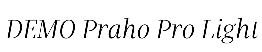  DEMO Praho Pro Light Italic Regular