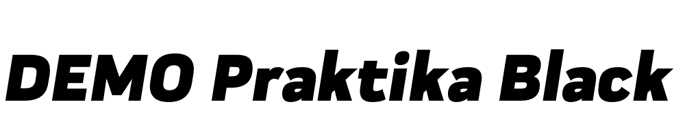  DEMO Praktika Black Italic Regular