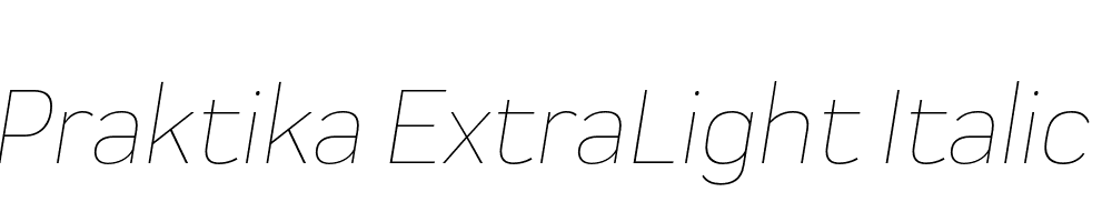  DEMO Praktika ExtraLight Italic Regular