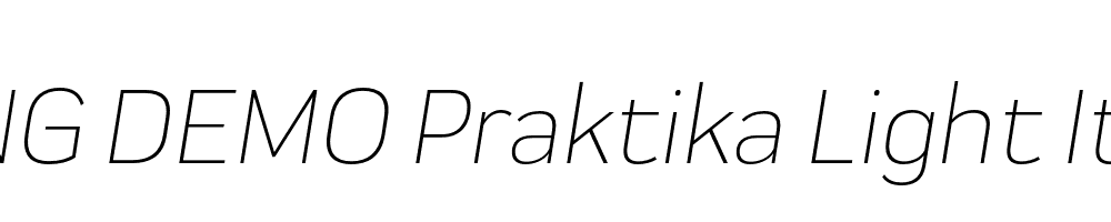  DEMO Praktika Light Italic Regular