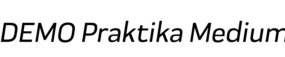  DEMO Praktika Medium Italic Regular