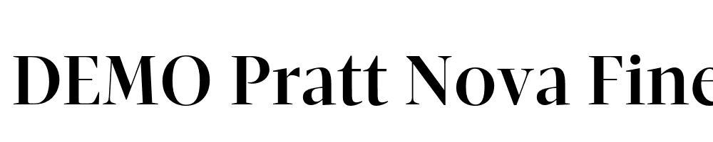  DEMO Pratt Nova Fine Bold Regular