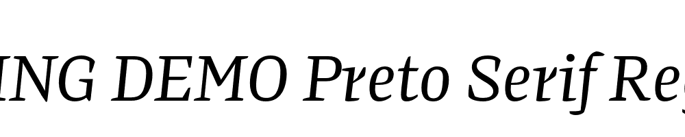  DEMO Preto Serif Regular Italic