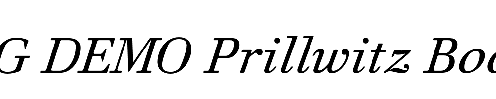  DEMO Prillwitz Book PRO Italic