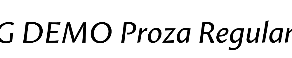  DEMO Proza Regular Italic Regular