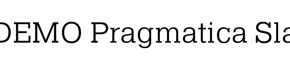  DEMO Pragmatica Slab Light Regular